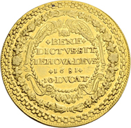 Los 2624: Schweiz, Bern. 10 Dukaten 1681, Stsch. David Dick. Von grösster Seltenheit. Ex Sammlung Vogel (Auktion A. Hess Nachf. Fkft./Main, Okt. 1928, Los 5436). Schätzpreis: 100.000 CHF / Erzielter Preis: 190.000 CHF (exkl. Aufgeld).