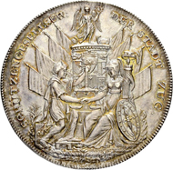 Los 3438: Schweiz, Zug. Schützengesellschaft der Stadt Zug, Medaille 1827. Nur ca. 150 Exemplare geprägt. Schätzpreis: 1.500 CHF / Erzielter Preis: 1.700 CHF (exkl. Aufgeld).