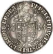 Nr. 174. Brabant. Philipp der Schöne, 1482-1506. Fünfte Emission, 1489-1492. Quadruple patard 1489, Antwerpen, mit Titel Maximilians I. Sehr selten. Sehr schön. Taxe: 3.000,- Euro. Zuschlag: 15.000,- Euro