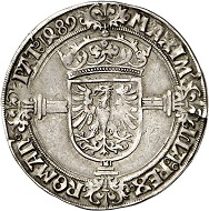 Nr. 174. Brabant. Philipp der Schöne, 1482-1506. Fünfte Emission, 1489-1492. Quadruple patard 1489, Antwerpen, mit Titel Maximilians I. Sehr selten. Sehr schön. Taxe: 3.000,- Euro. Zuschlag: 15.000,- Euro