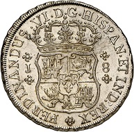 Nr. 1272. Chile. Fernando VI., 1746-1760. 8 Reales 1758, Santiago. Äußerst selten. Überdurchschnittlich gut ausgeprägtes Exemplar. Sehr schön bis vorzüglich. Taxe: 25.000,- Euro. Zuschlag: 32.000,- Euro