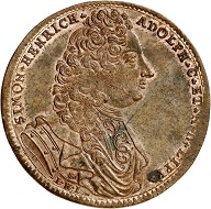 Nr. 4247. Lippe. Simon Heinrich Adolf, 1718-1734. Kupferabschlag von den Stempeln des 2/3 Talers 1722, Detmold. Sehr selten. Vorzüglich. Taxe: 150,- Euro. Zuschlag: 1.550,- Euro