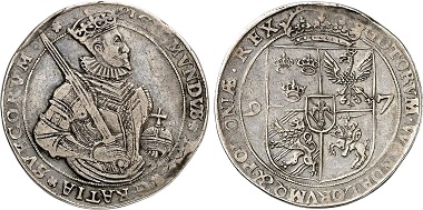 Sigismund III. als König von Schweden. Daler 1597, Stockholm. Aus Auktion Künker 271 (2016), Nr. 584.