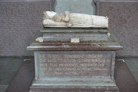 Das Grabmal der kleinen Isabella, Tochter von Johann III. und seiner Gemahlin Katharina. Foto: KW.