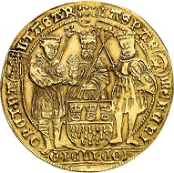 Nr. 3724: Stadt Köln. Goldabschlag zu 4 Goldgulden von den Stempeln des Dreikönigstalers o. J. (um 1620). Äußerst selten. Sehr schön. Aus Sammlung Bankhaus Sal. Oppenheim. Taxe: 50.000,- Euro.