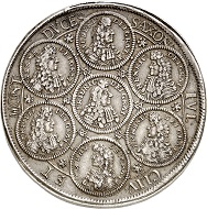 Nr. 5932: Sachsen-Gotha. Friedrich I., 1675-1680-1691. Dicker doppelter Reichstaler 1691, Gotha. Unikum? Sehr schön bis vorzüglich. Taxe: 25.000,- Euro.