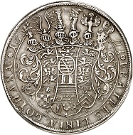 Nr. 5932: Sachsen-Gotha. Friedrich I., 1675-1680-1691. Dicker doppelter Reichstaler 1691, Gotha. Unikum? Sehr schön bis vorzüglich. Taxe: 25.000,- Euro.