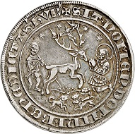 Nr. 5512: Jülich-Berg. Johann III., 1511-1539. Guldengroschen o. J., Münzstätte vmtl. Mühlheim. Äußerst selten. Sehr schön bis vorzüglich. Taxe: 60.000,- Euro.