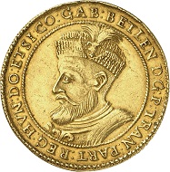 Nr. 7358: Ungarn / Siebenbürgen. Gabriel Bethlen, 1613-1629. 10 Dukaten 1616. Sehr selten. Fast vorzüglich. Taxe: 25.000,- Euro.