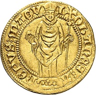 Nr. 8066: Mainz. Johann I. von Luxemburg-Ligny, 1371-1373. Goldgulden o. J., Bingen. Sehr selten. Gutes sehr schön. Sammlung Eberhard Link. Taxe: 2.000,- Euro.