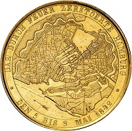 Nr. 8044: Hamburg. Goldmedaille 1842, unsigniert, Werkstatt G. Loos. Vermutlich das einzige Exemplar im Handel. Vorzüglich. Taxe: 20.000,- Euro.