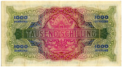 Los 5342. Alliierte Militärbehörde, 1000 Schilling 1944.