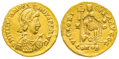 Nr. 360: Maiorian, 457-461. Solidus, Mediolanum, 457-468. Sehr selten. Sehr schön. Taxe: 8.000,- Euro.