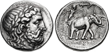 Seleukos I. Nikator. Tetradrachme, Susa, 295-281. Aus Auktion CNG 109 (2018), 205.