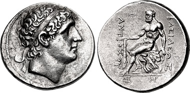 Antiochos I. Soter. Tetradrachme, Magnesia ad Sipylum. Aus Auktion CNG 109 (2018), 215.
