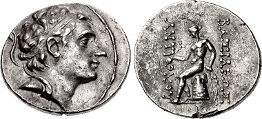 Antiochos III. „der Große“. Tetradrachm, Antiochia am Orontes, 197-192/0. Aus Auktion CNG 109 (2018), 259.