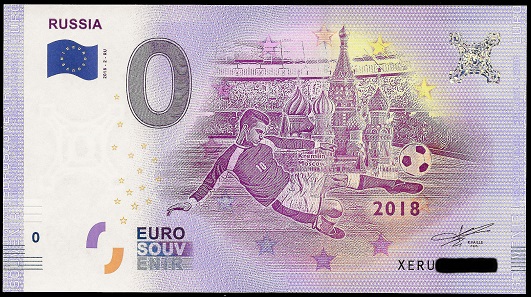 Schein Russland ohne Kreml, aber mit Basilius-Kathedrale. Foto: numiscontrol.