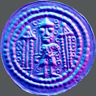 Münze des Münzherren Konrad Markgraf von Meißen, Prägedatum um 1150. Darstellung der Oberfläche. © Fraunhofer IFF.