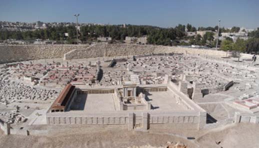 Ein Modell des Tempels, wie ihn Herodes erbaut hat. The Israel Museum / Jerusalem. Quelle: Berthold Werner / Wikipedia.